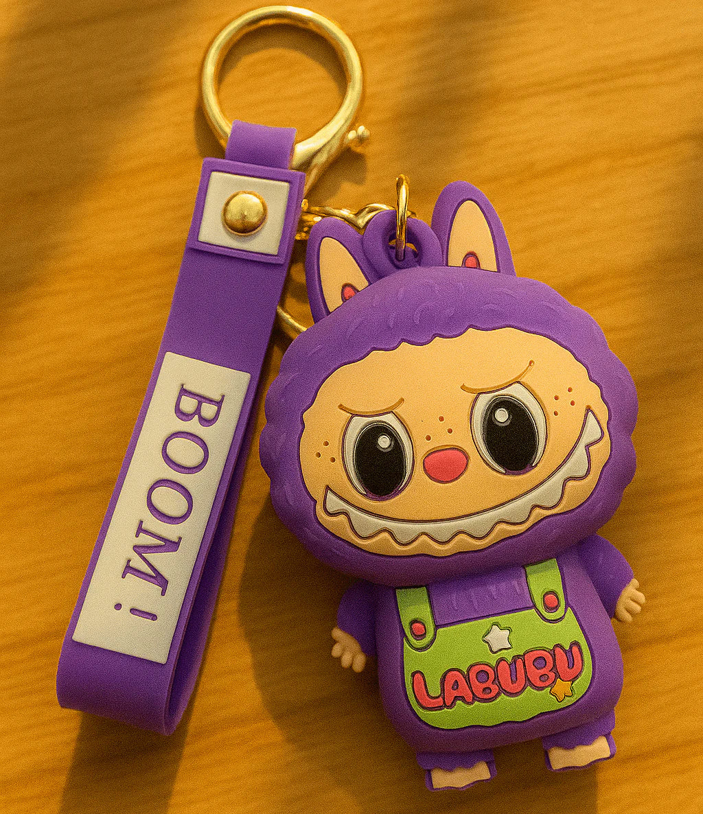 Labubu - Flocked Bunny Wrist‑Strap Keychain